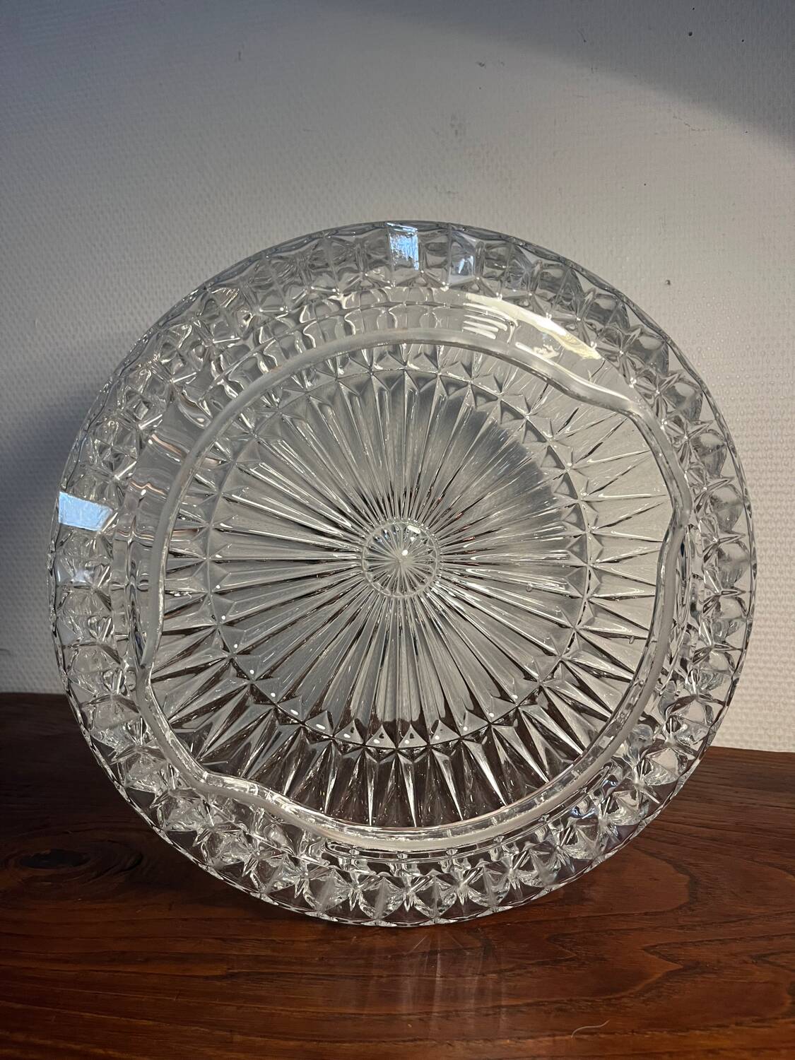 Plafonnier suspension XL verre ciselé esprit diamant