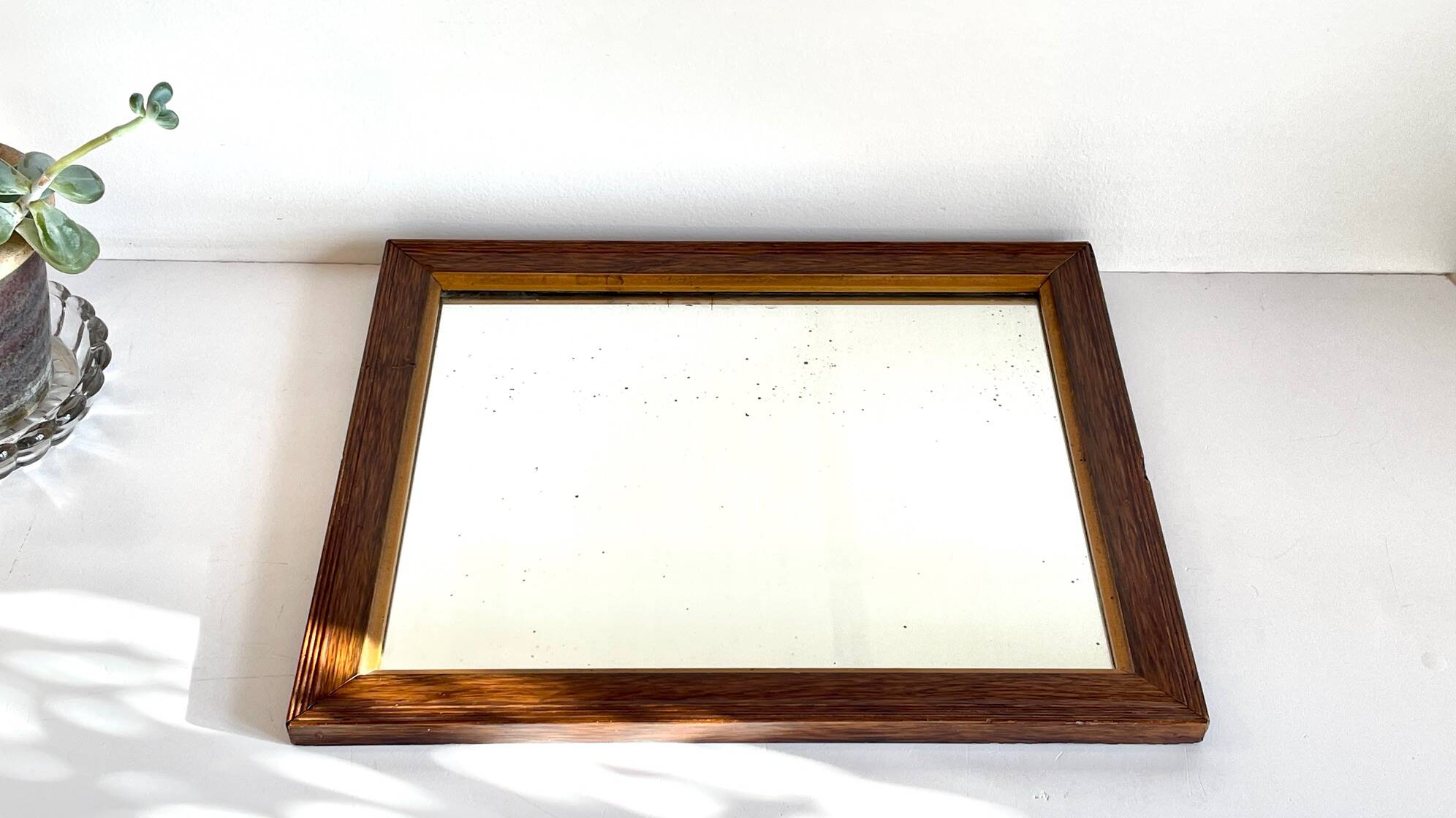 Art deco mirror 1920 wood and silver vintage