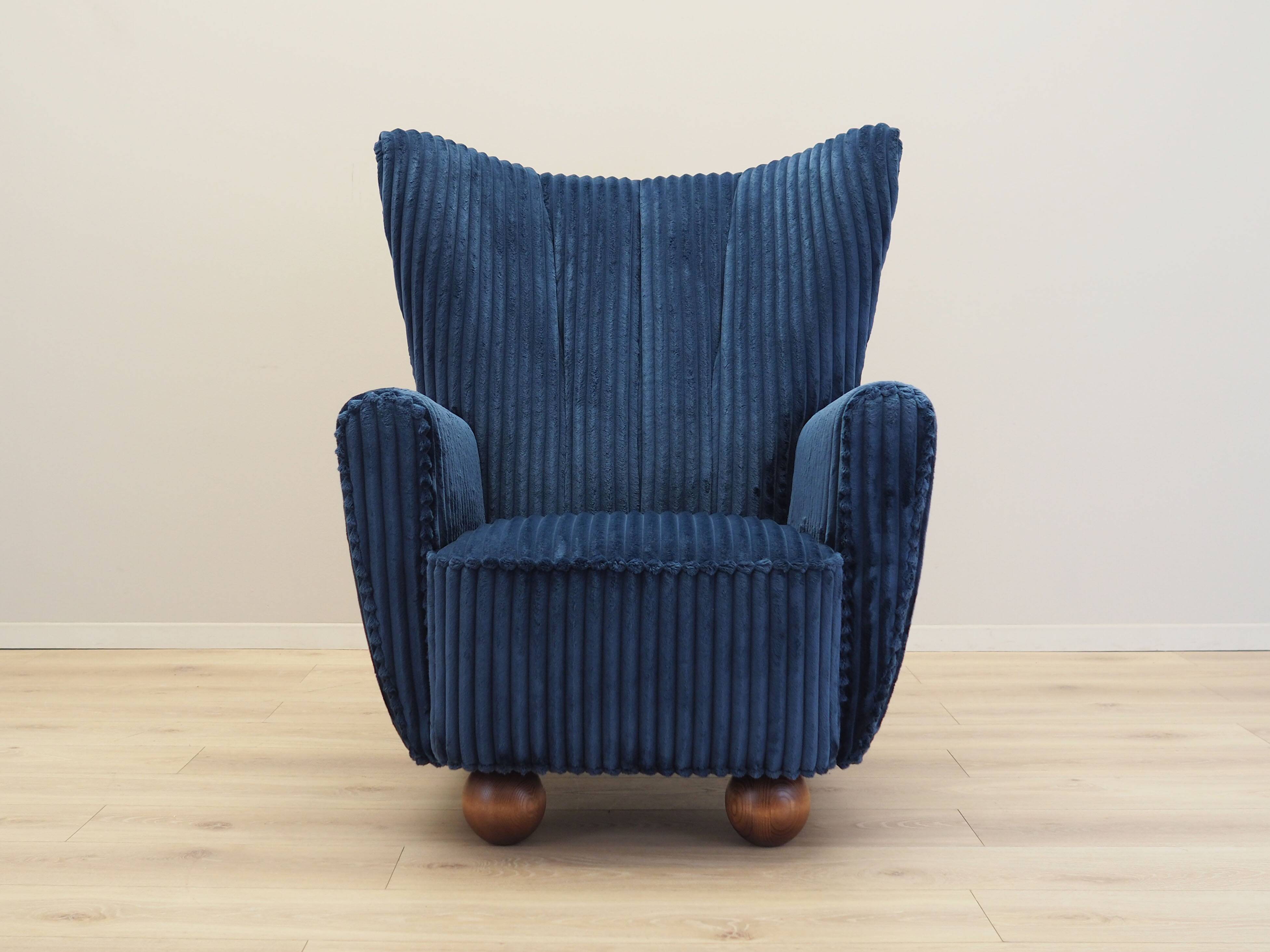 Navy blue armchair, Scandinavian design, production: Denmark