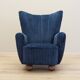 Fauteuil en tissu bleu marine, Danemark