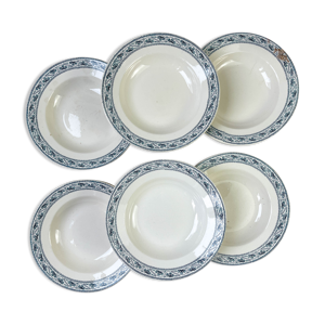 6 assiettes creuses terre