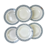 6 deep plates in Boulenger blue ironstone “Champigny”