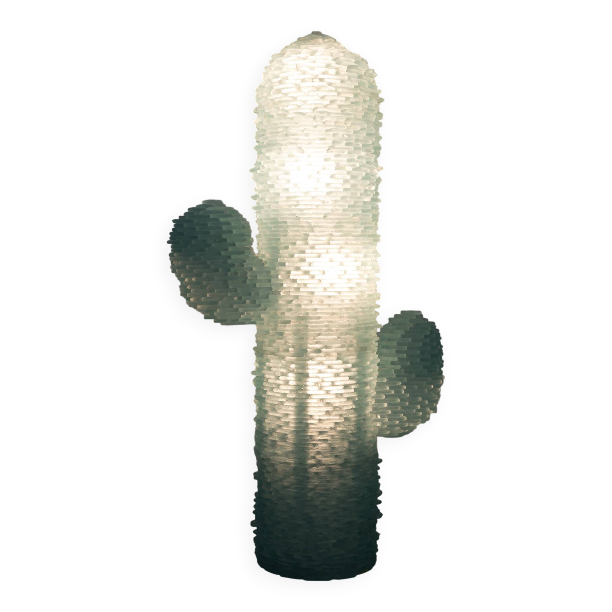 Poliarte Mid-century Modern Murano Glass Water Green Floor Lamp "Cactus"