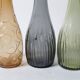 Set of 3 Grey, Green and Amber Glass Vases / Colored Bottles / Ikea / 2000s