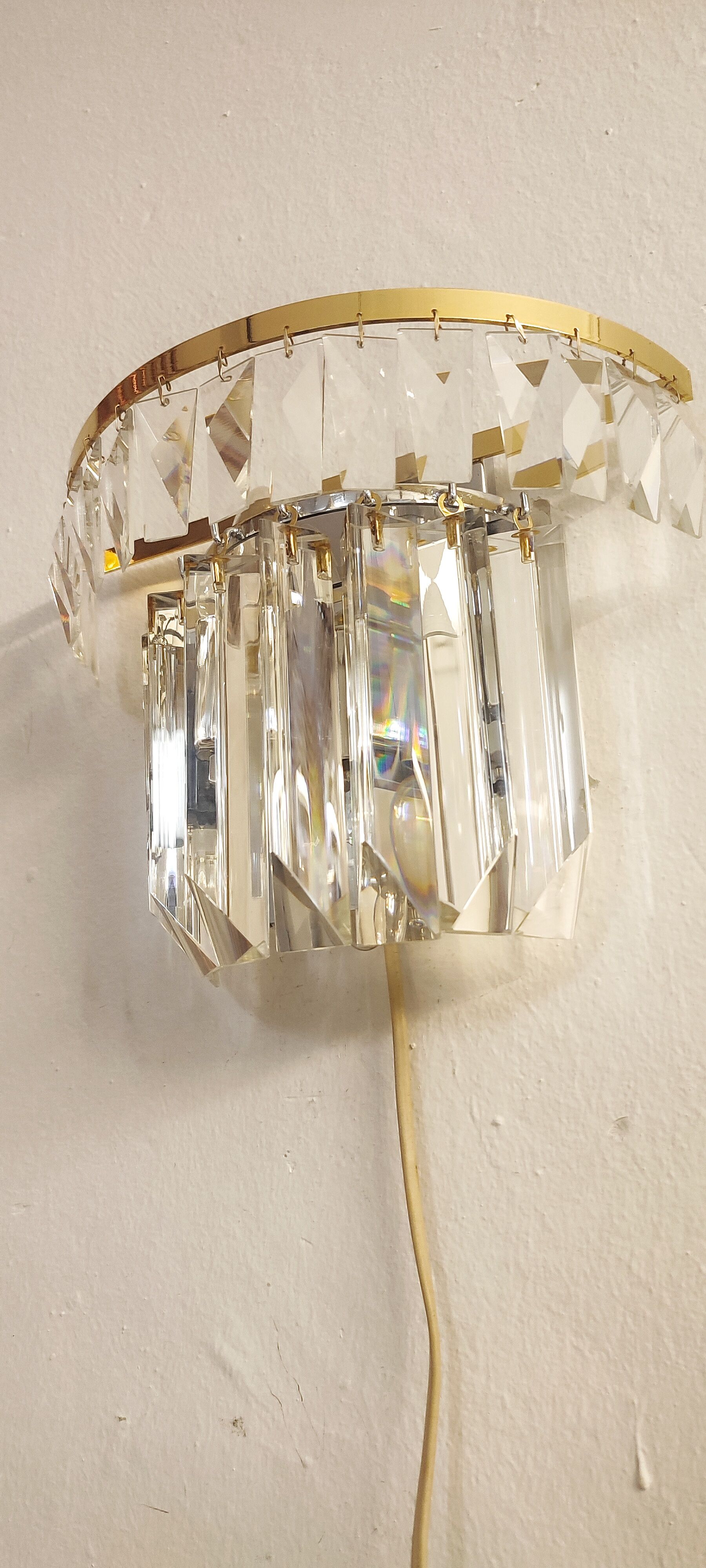 Glass wall lamp. Italy, 1950s