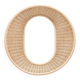 Important round and convex mirror in woven rattan.