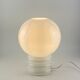 Vintage white glass table lamp bulb by Glashütte Limburg 1979