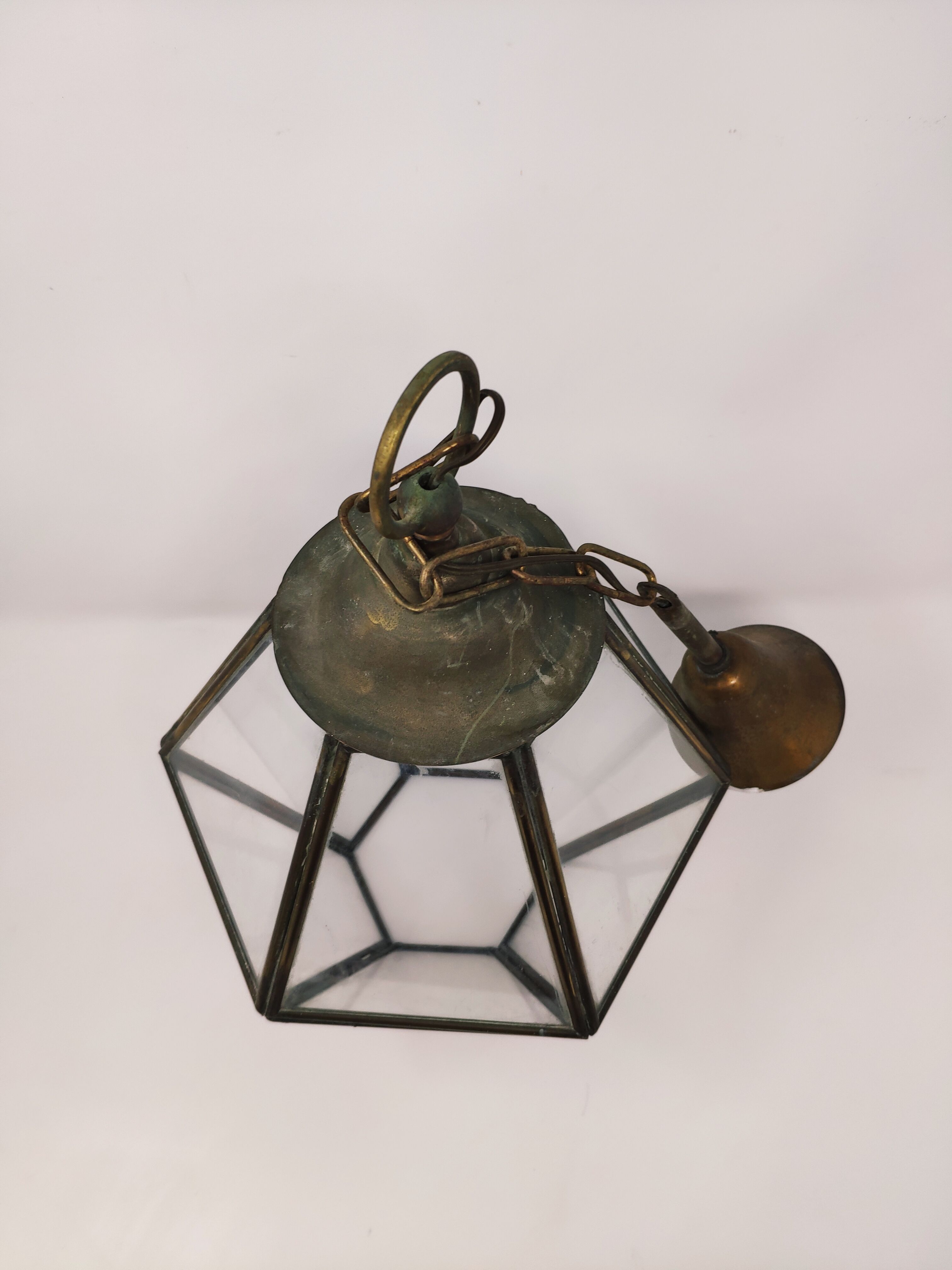 Lantern brass glass
