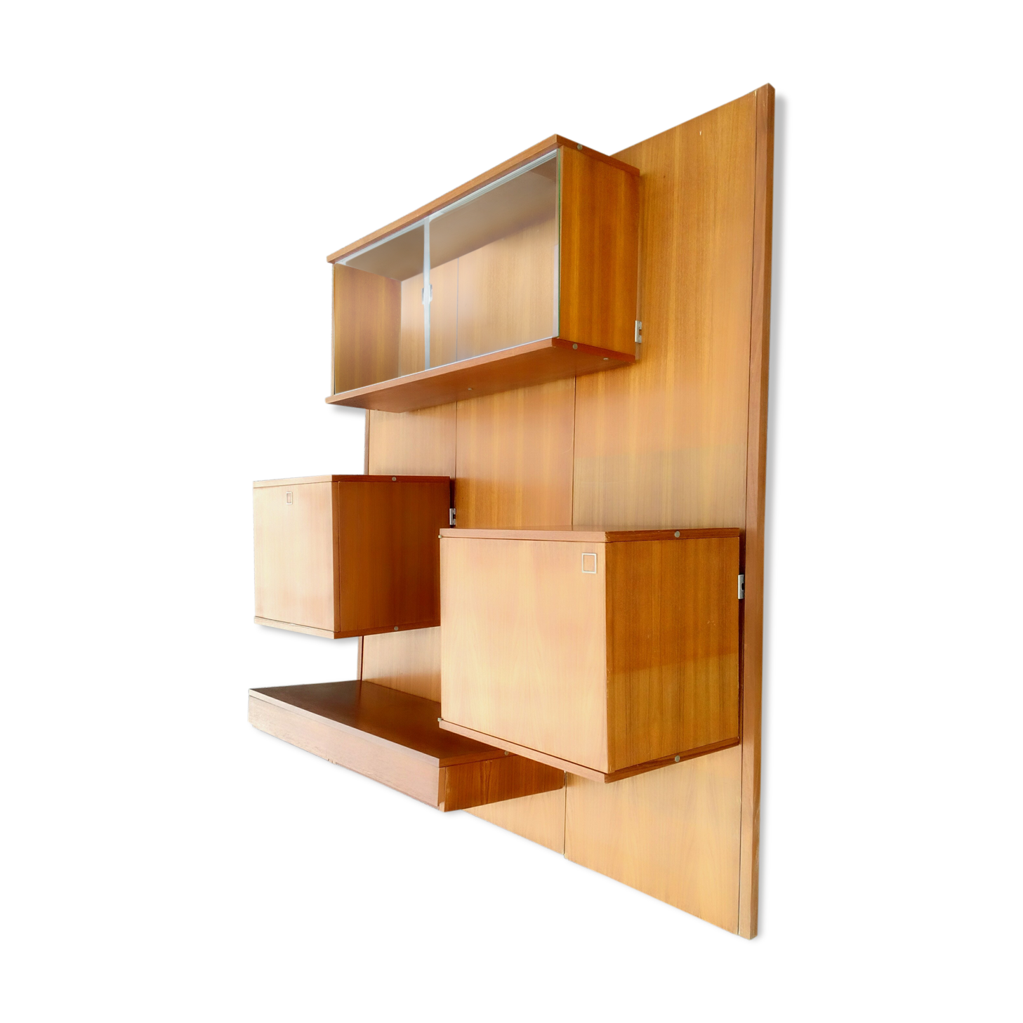 Teak wall bookcase