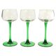 Set of 6 Vintage Luminarc Vins Moselle Wine Glasses Green