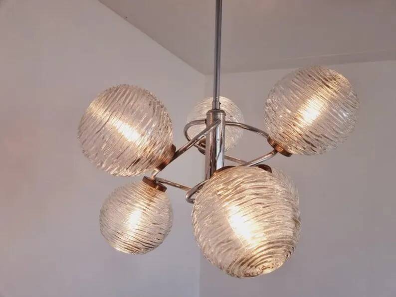 Large Midcentury Galaxy Sputnik Chandelier, Germany, 1970s