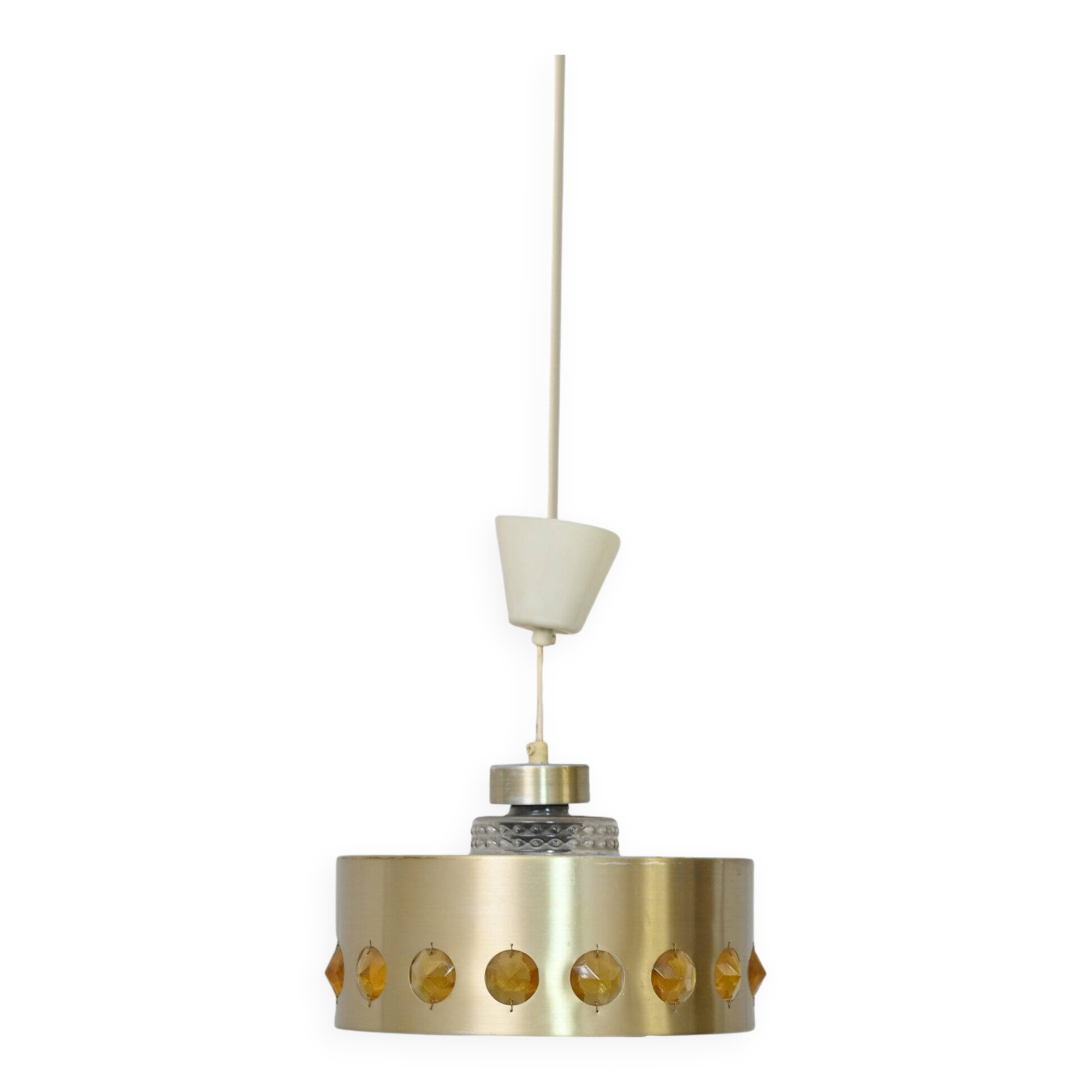 Metal and glass pendant lamp