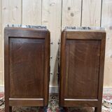 Pair of Art Deco bedside tables in walnut.