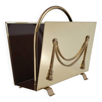 Porte-revues en laiton vintage, néoclassique, par Peerage Brass, années 1960 ca, anglais