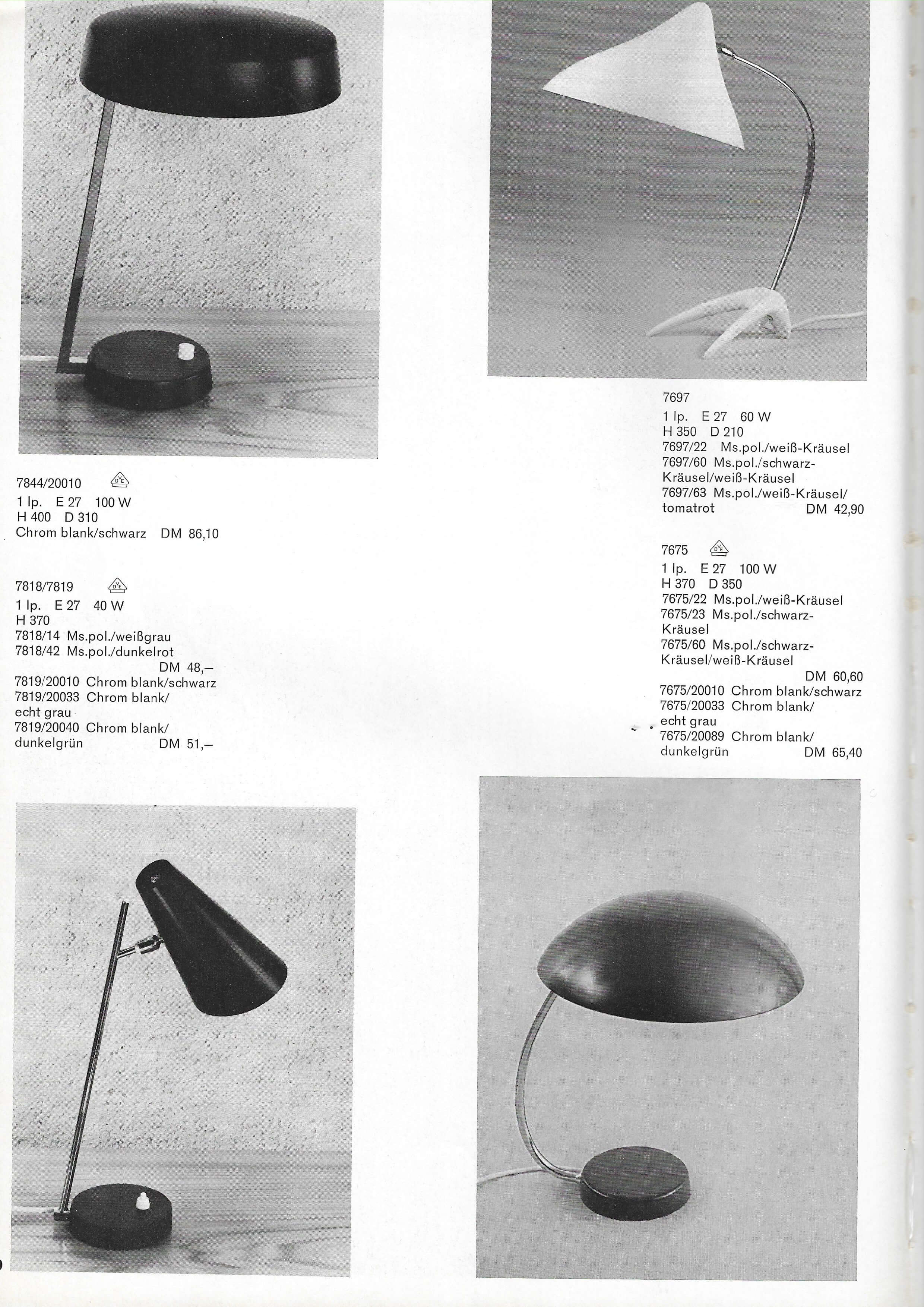 'Crowfoot' desk lamp by Karl-Heinz Kinsky