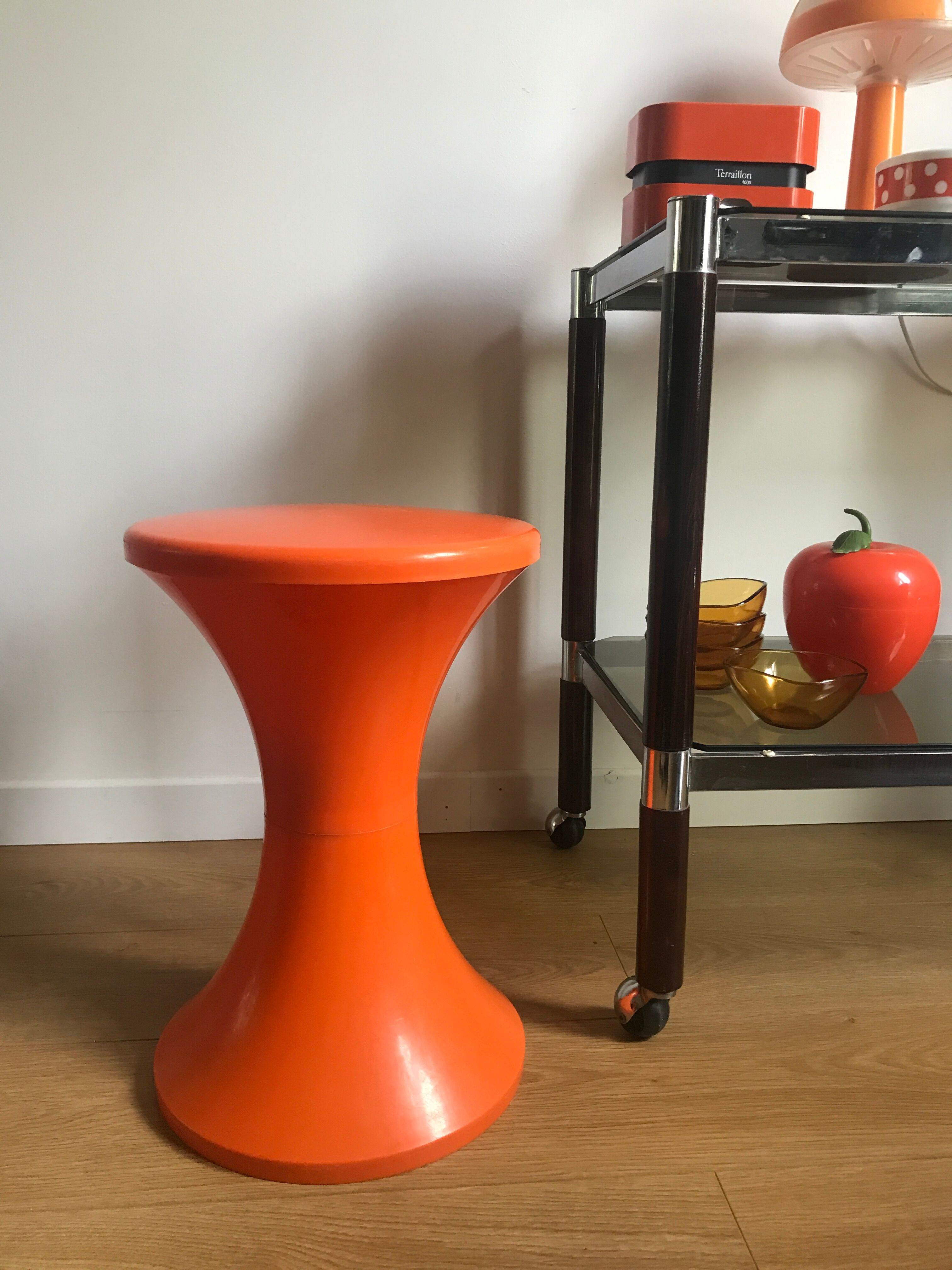Vintage stool tam tam orange by Stamp