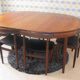 Hans Olsen table and 6 chairs teak, Publisher frem Rojle Denmark 60 years