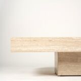 Vintage Italian coffee table in travertine, 1980s