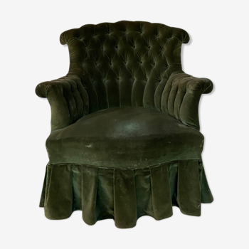 Napoleon III velvet padded chair
