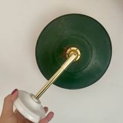 Vintage green enamelled sheet metal wall lamp shade - 1 -