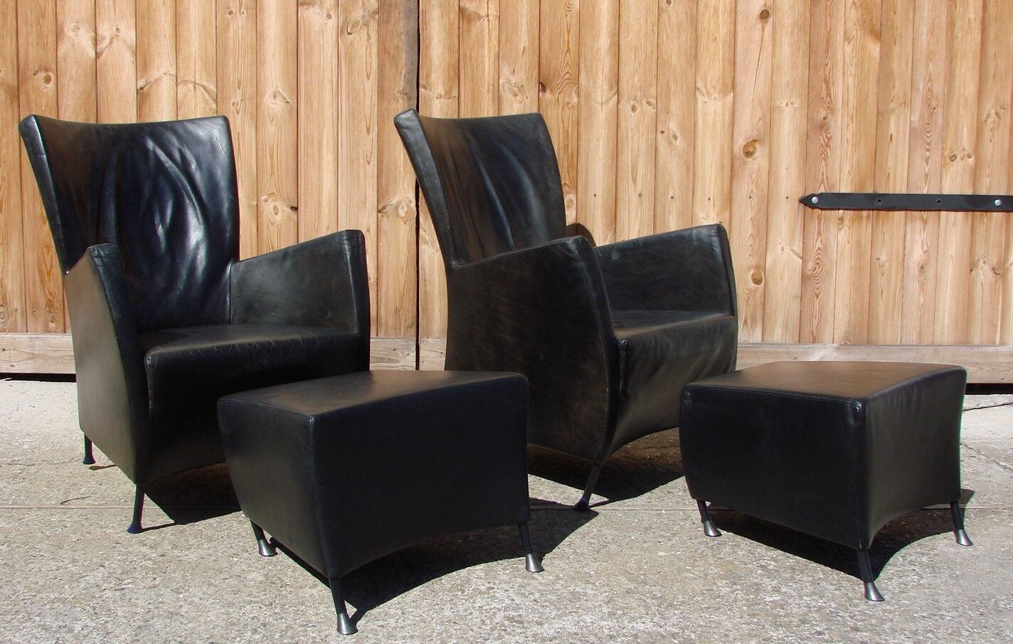 Pair of armchairs with footstool montis, 1980s