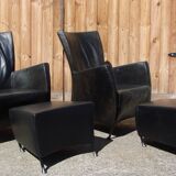 Pair of armchairs with footstool montis, 1980s