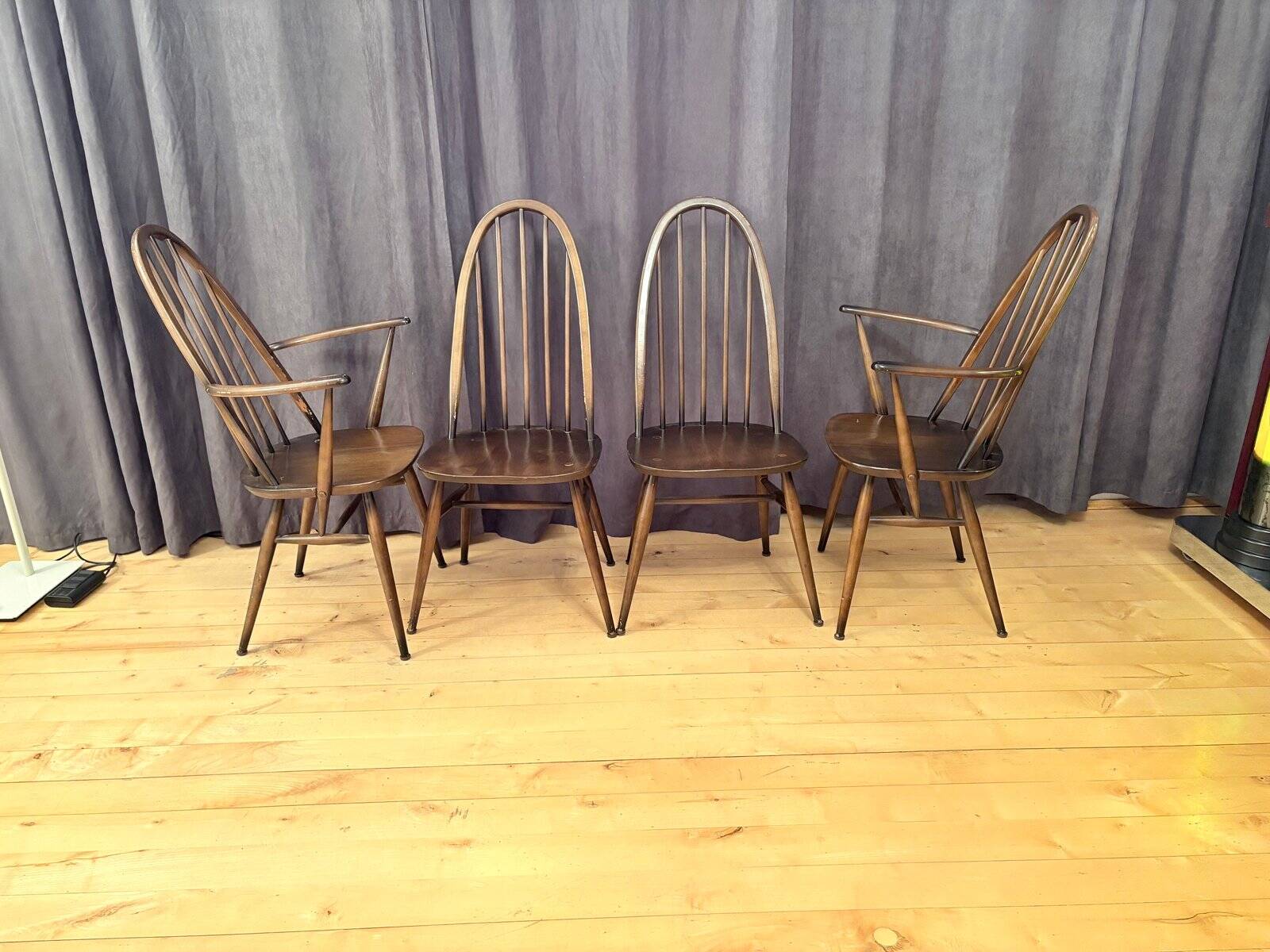 Quaker Windsor chairs by Lucian Ercolani for Ercol, United Kingdom, 1960s, set of 4