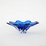 Cobalt flower bowl, Danish design, 1970s, made in Denmark