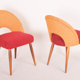 Four czechoslovak midcentury chairs, with new upholstery and original fabric