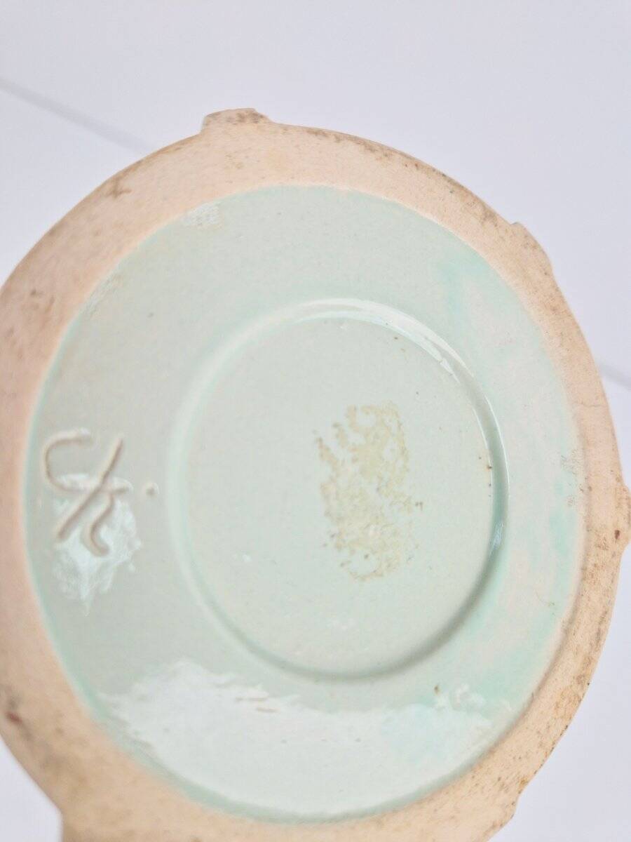 Art Deco Ceramic Pastel Green Vase by C. K., 1930s