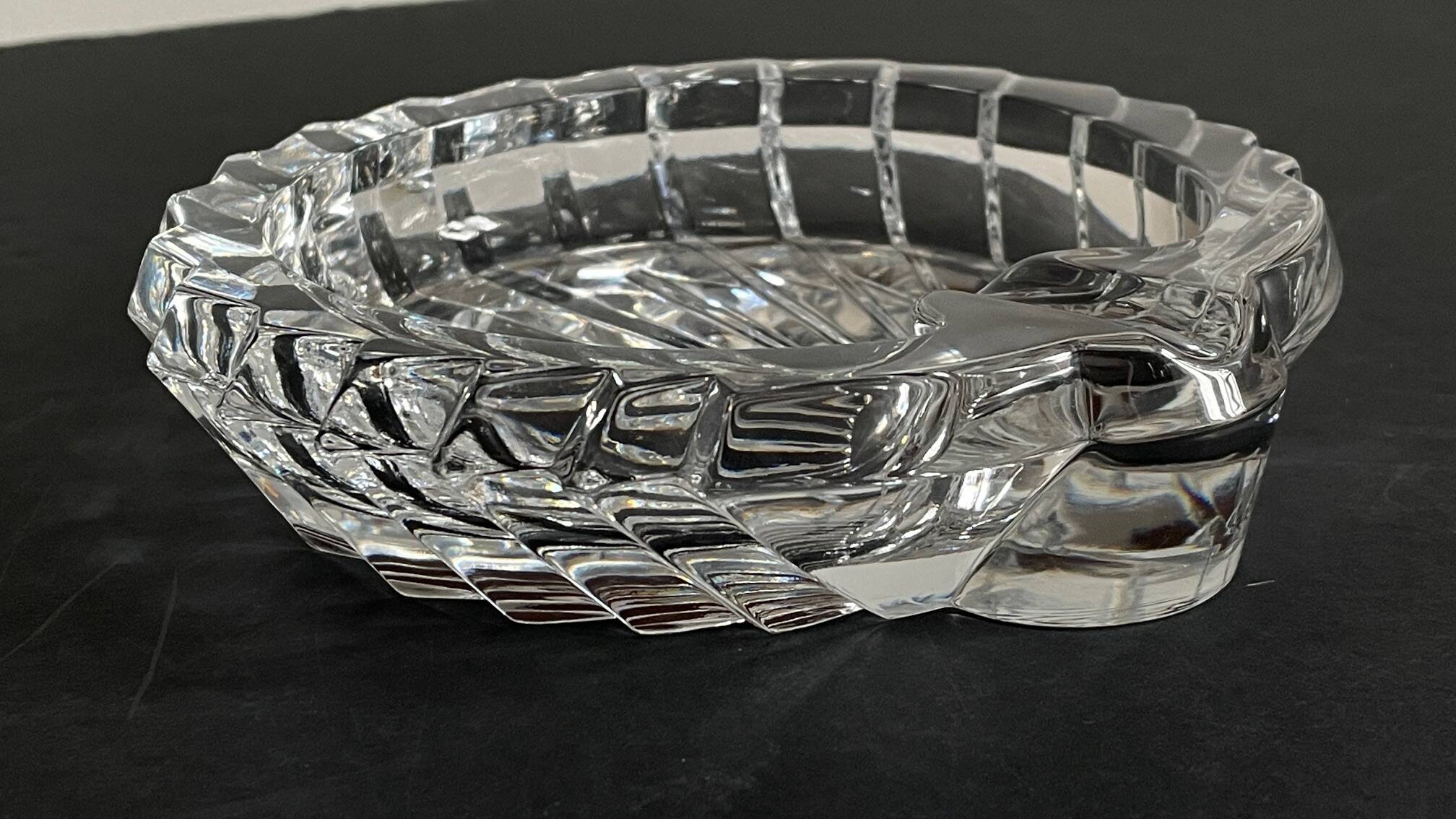 Vintage Crystal Ashtray in Seashell Shape