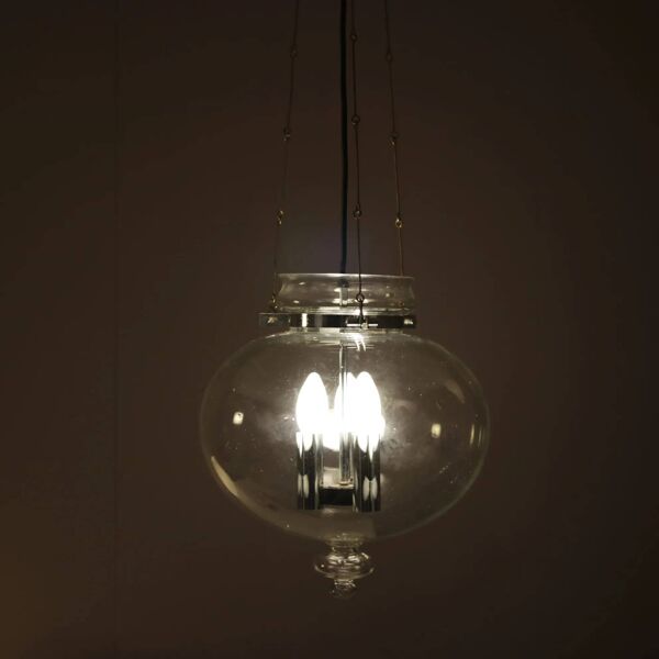 Lampe suspendue des années 1960 par Herbert Proft pour Glashütte Limburg, Allemagne