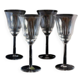 4 verres à vin en cristal ciselé Villeroy et Boch