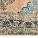 3x12 Salmon & Blue Turkish Vintage Runner Rug, Antique Rugs For Hallway