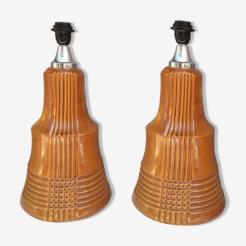 Pair of ceramic lamps, 60s
