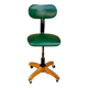 Polster office chair Gleich Klöber in green faux leather, wood and metal – mid-century
