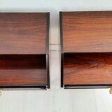Commode / commode et tables de chevet - années 1960 - laiton faux cuir
