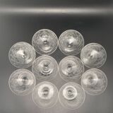 Chiseled crystal champagne glasses