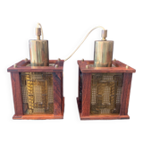 A pair of ceiling lamps designed by Erik Höglund, Kosta Boda, Sweden, 1960s