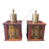 A pair of ceiling lamps designed by Erik Höglund, Kosta Boda, Sweden, 1960s