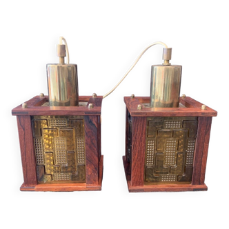 A pair of ceiling lamps designed by Erik Höglund, Kosta Boda, Sweden, 1960s