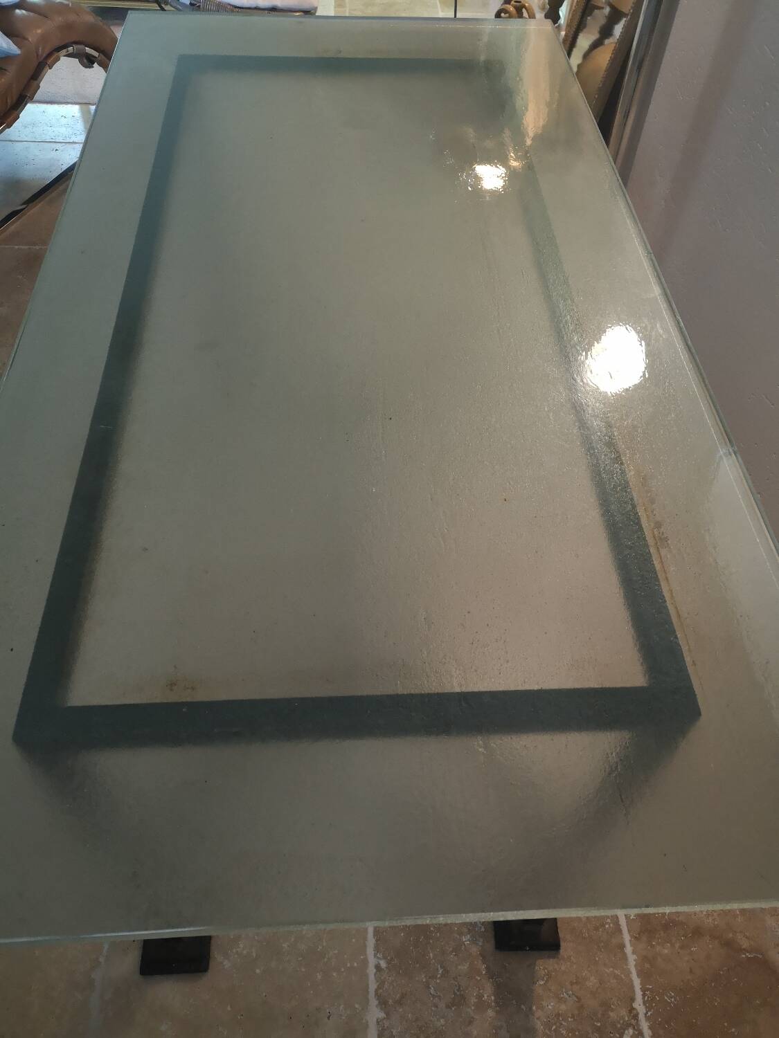 Designer table with glass top