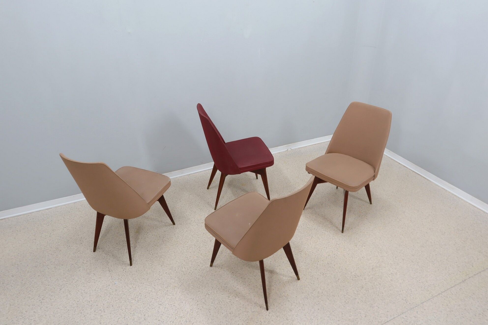 Melchiorre Bega mid century chairs 1950s, set of 4