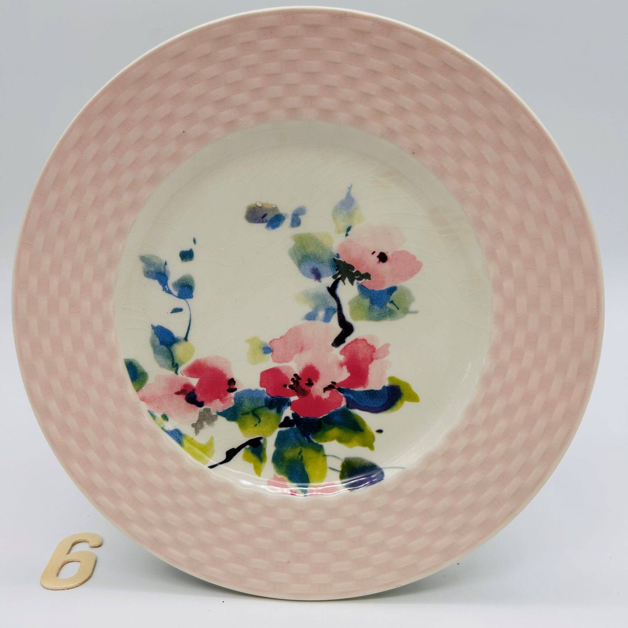 6 vintage dessert plates in porcelain, Pagnossin - Treviso Italy.