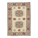 7x10 Blue Cream Oversize Oushak Rug, 203x292Cm
