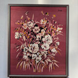 Large vintage floral tapestry