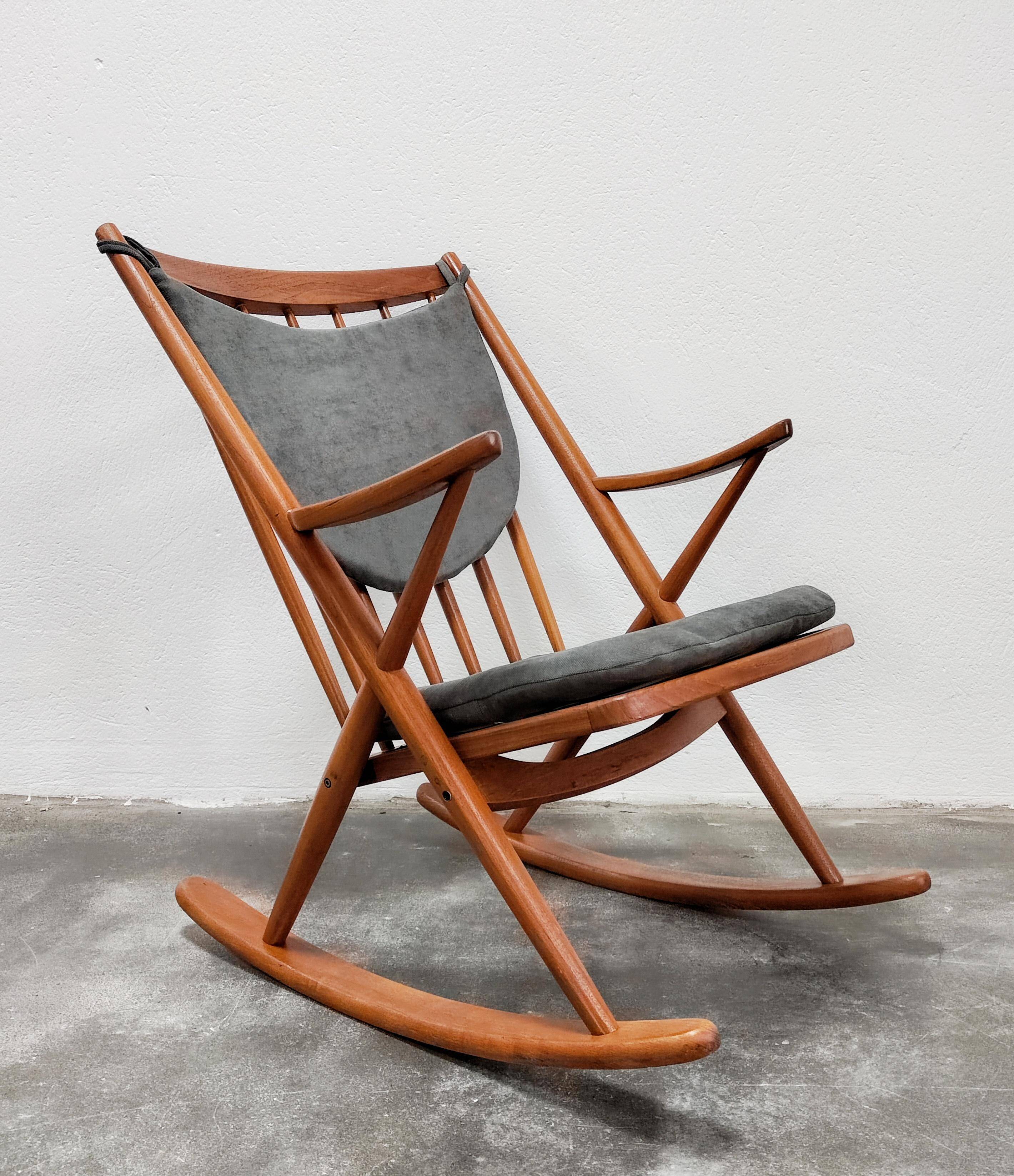 Teak rocking chair MCM Model 182 by Frank Reenskaug for Bramin