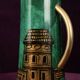 Aldo Tura Mod. 968D Hand-Decorated Green Goatskin Parchment Thermos Italy 1960