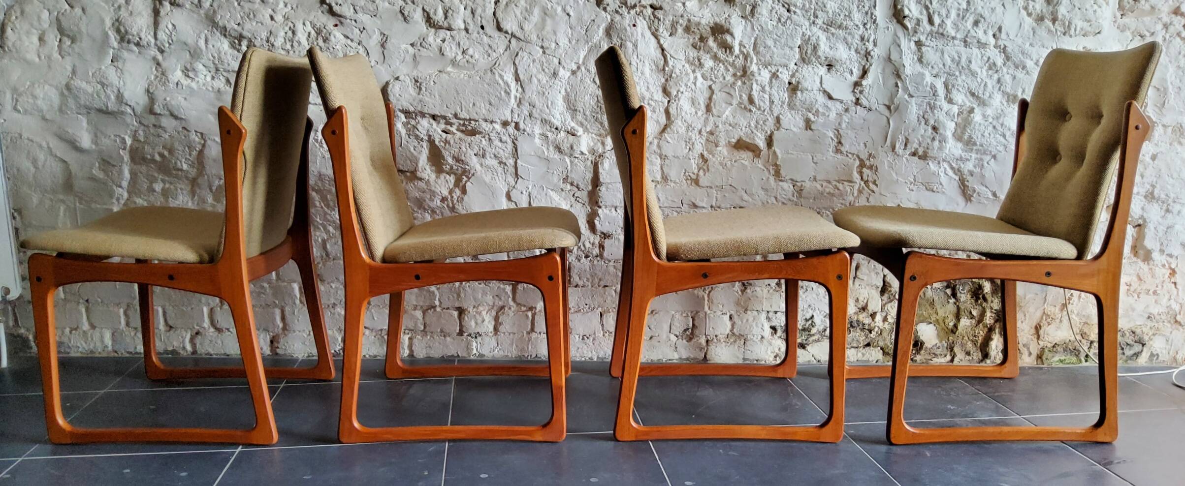 Chaises Scandinave en bois de Vamdrup Stolefabrik Danemark 1960