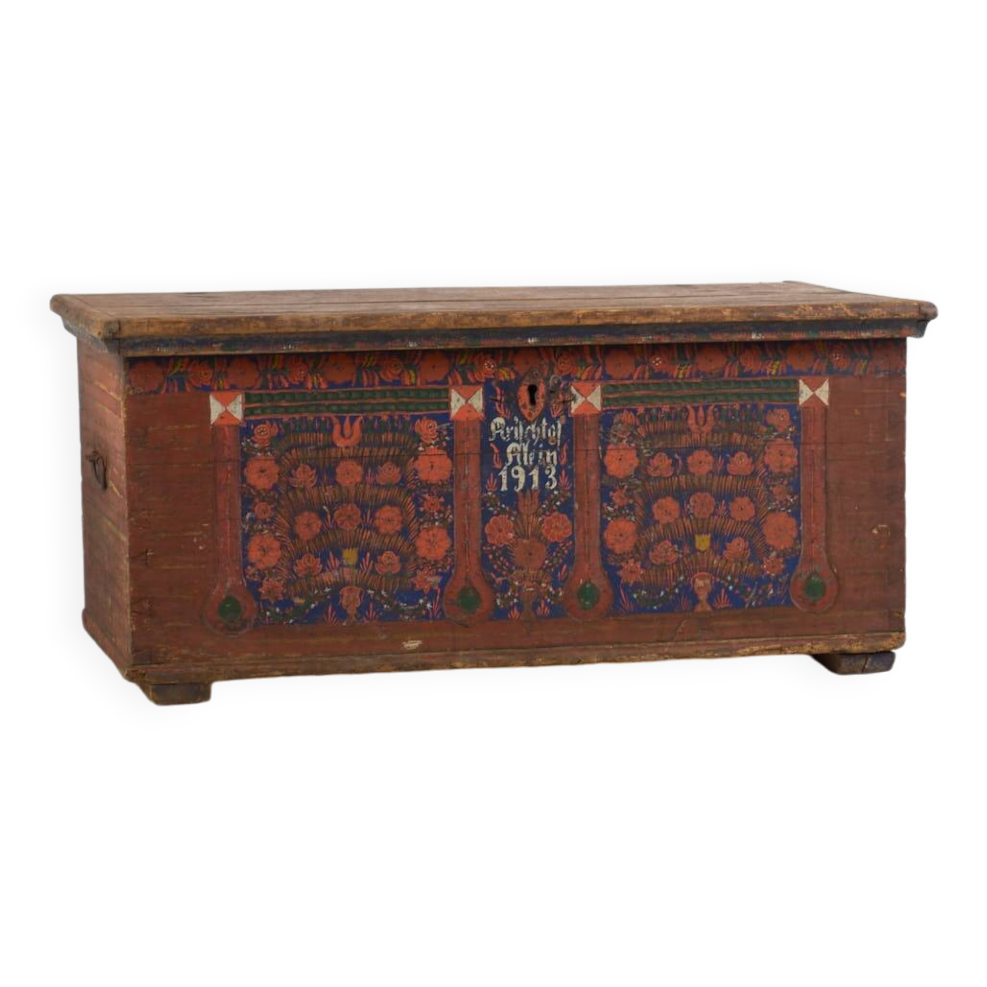 Antique solid wood trunk (circa 1913)